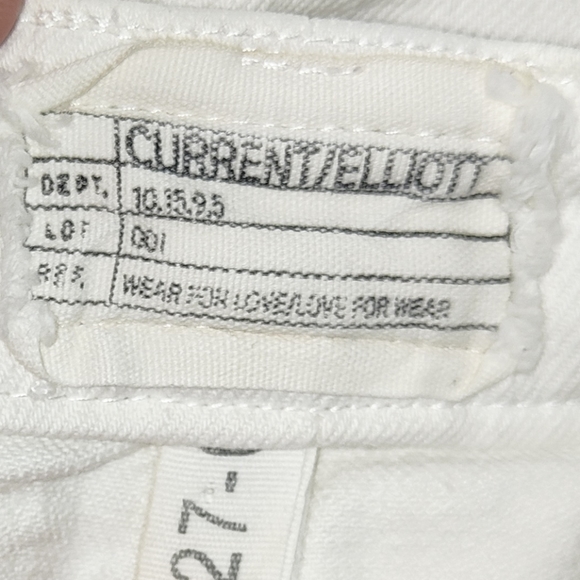 Current Elliot White Distressed Skirt Pencil Size UK 10 Waist 27in The Stiletto - Picture 9 of 11